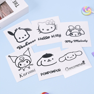 น่ารัก Sanrio ล้างที่เรียบง่ายถ้วยน้ำสติกเกอร์หัวใหญ่ Cinnamoroll สติ๊กเกอร์โปร่งใส My Melody Hello Kitty Purin สติ๊กเกอร์ของขวัญ