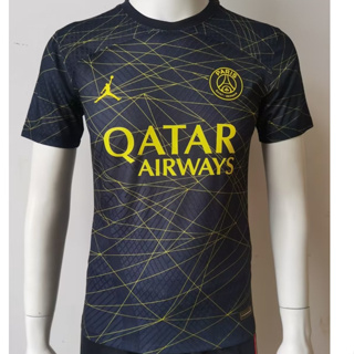 เสื้อกีฬาแขนสั้น ลายทีมชาติฟุตบอล Fourth Away Player Version สีดํา สีทอง สําหรับผู้ชาย 22 23 คู่