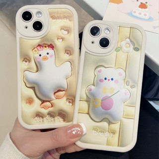 หมีเป็ดการ์ตูนน่ารัก 3 มิติ case VIVO Y35 Y20 Y15s Y16 Y22 Y21S Y12i Y21 Y12 Y33S Y51A Y15 Y11 Y01 Y31 Y1S Y17 Y20S G Y91 Y91C Y30 Y21A Y20i Y15A Y95 Y51 Y50 Y53s vivo case