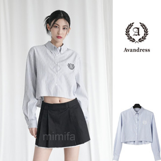 [AVANDRESS] เสื้อเชิ้ต ลายทาง เหมียว