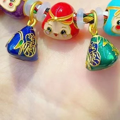 จี้ลูกปัดสีทองสไตล์จีนโบราณ สําหรับสร้อยข้อมือ DIY thumbnail 9