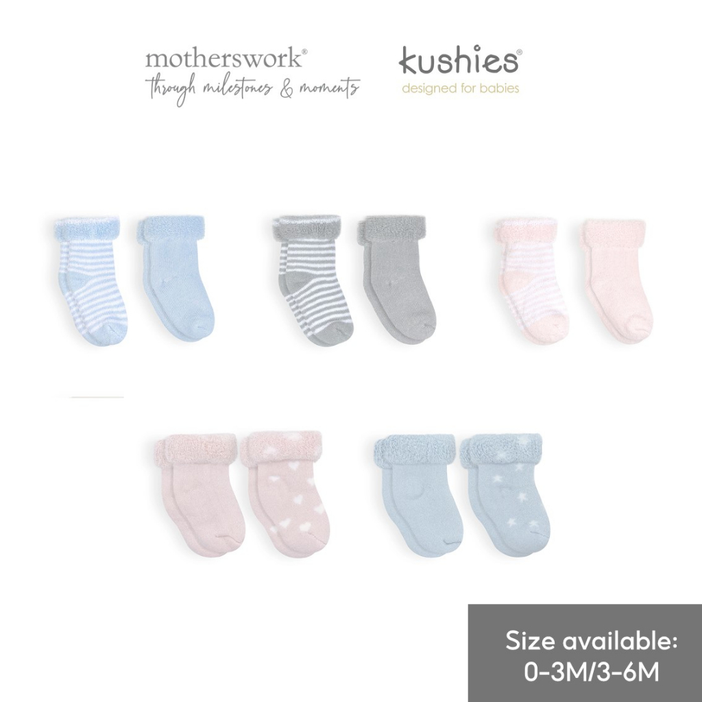 ถุงเท้า Kushies Terry - 2 แพ็ค (0-3M/3-6M)