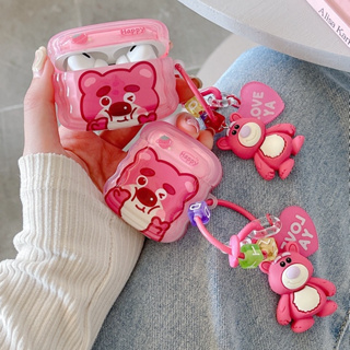 เคสหูฟัง ลายหมีสตรอเบอร์รี่ สําหรับ Apple AirPods Pro2 Pro AirPods 1 2 AirPods 3