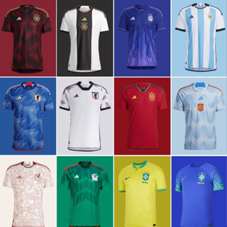 【Player Issue Kit 】เสื้อกีฬาแขนสั้น ลายทีมชาติฟุตบอล Argentina Japan Spain Germany Mexico Man 22 23