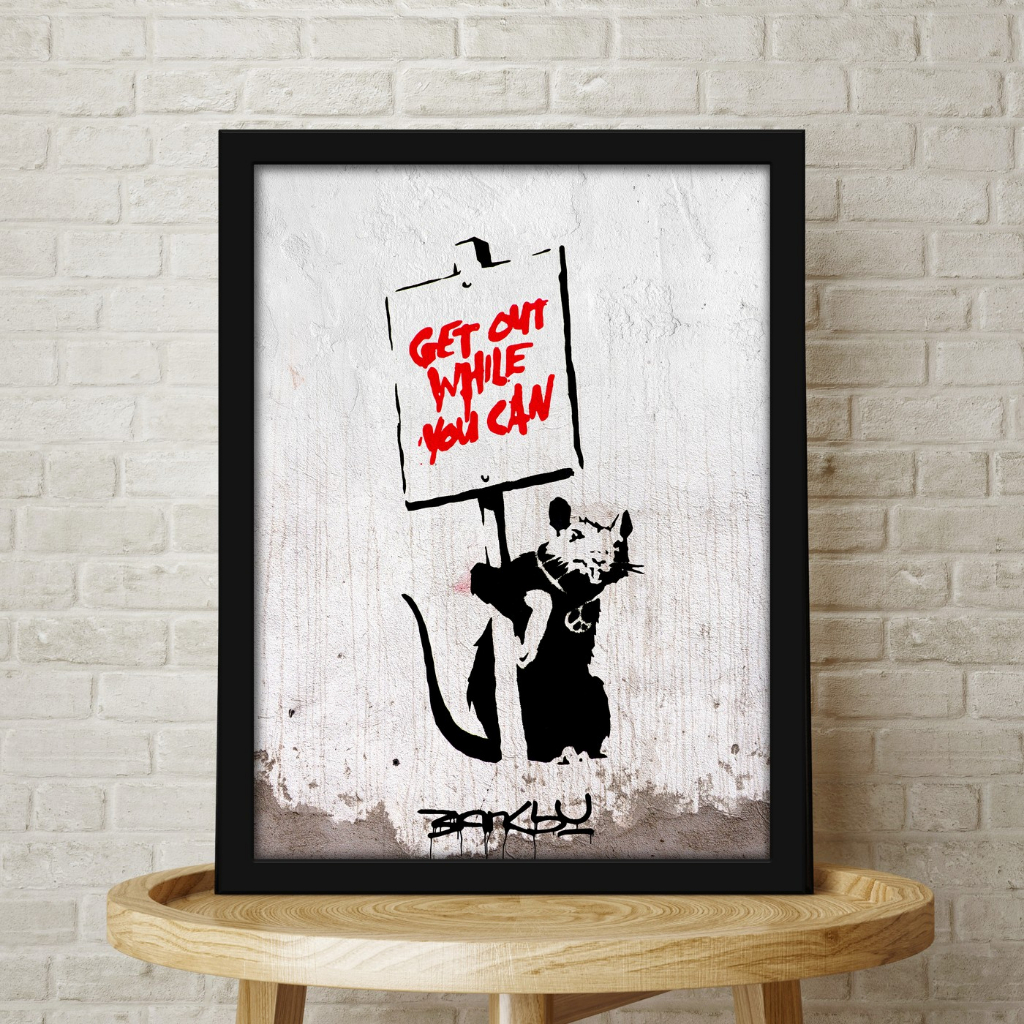 Banksy ( Get Out While You Can - London) Artprint Mini Poster Wall Decorative
