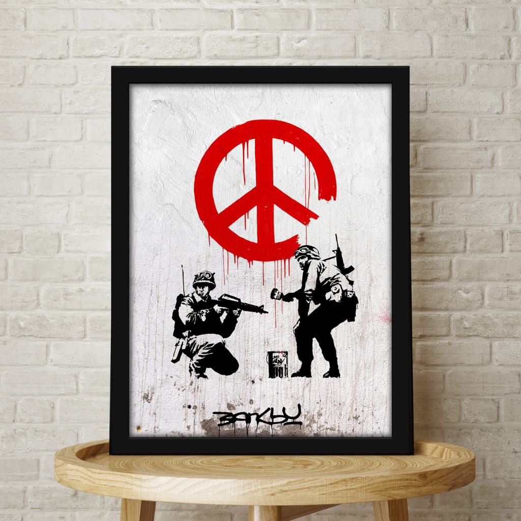 Banksy (ทหาร CND - London) Artprint Mini Poster Wall Decorative