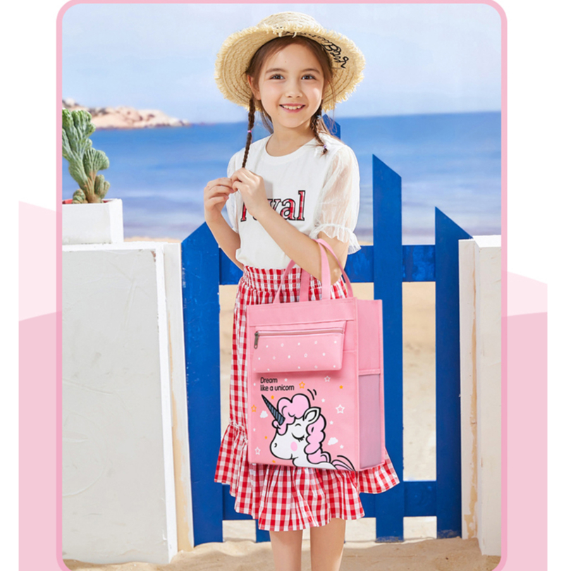 Benedetto มัลติฟังก์ชั่นเด็กกระเป๋ากวดวิชานักเรียน Tote กระเป๋าการ์ตูน Tuition กระเป๋ากันน้ํา Hand-C