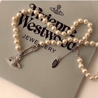 [Vivienne Westwood] สร้อยคอลูกปัดมุก แฮนด์เมด ส่งตรงจากโรงงาน สําหรับผู้หญิง