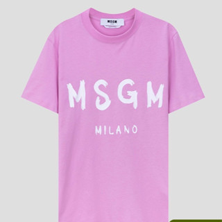 【พร้อมส่ง】เสื้อยืดแขนสั้นลําลอง ผ้าฝ้าย พิมพ์ลายโลโก้ MSGM เพ้นท์มือ สําหรับผู้ชาย และผู้หญิง