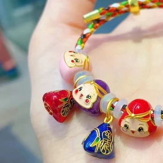 จี้ลูกปัดสีทองสไตล์จีนโบราณ สําหรับสร้อยข้อมือ DIY thumbnail 3