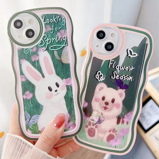 Samsung Galaxy A04 A04S A73 A72 A53 A33 A13 A23 A11 A52 A52S A12 A31 A70 A20 A30 A10S A03 M11 M12 A22 LTE S22 S21 S20 fe M22 M23 M32 M31 A32 A50 A50S A30S A03S A02S A21S A51 4G 5G ลายหยัก 3D การ์ตูนหมีกระต่ายน่ารัก Samsung CASE