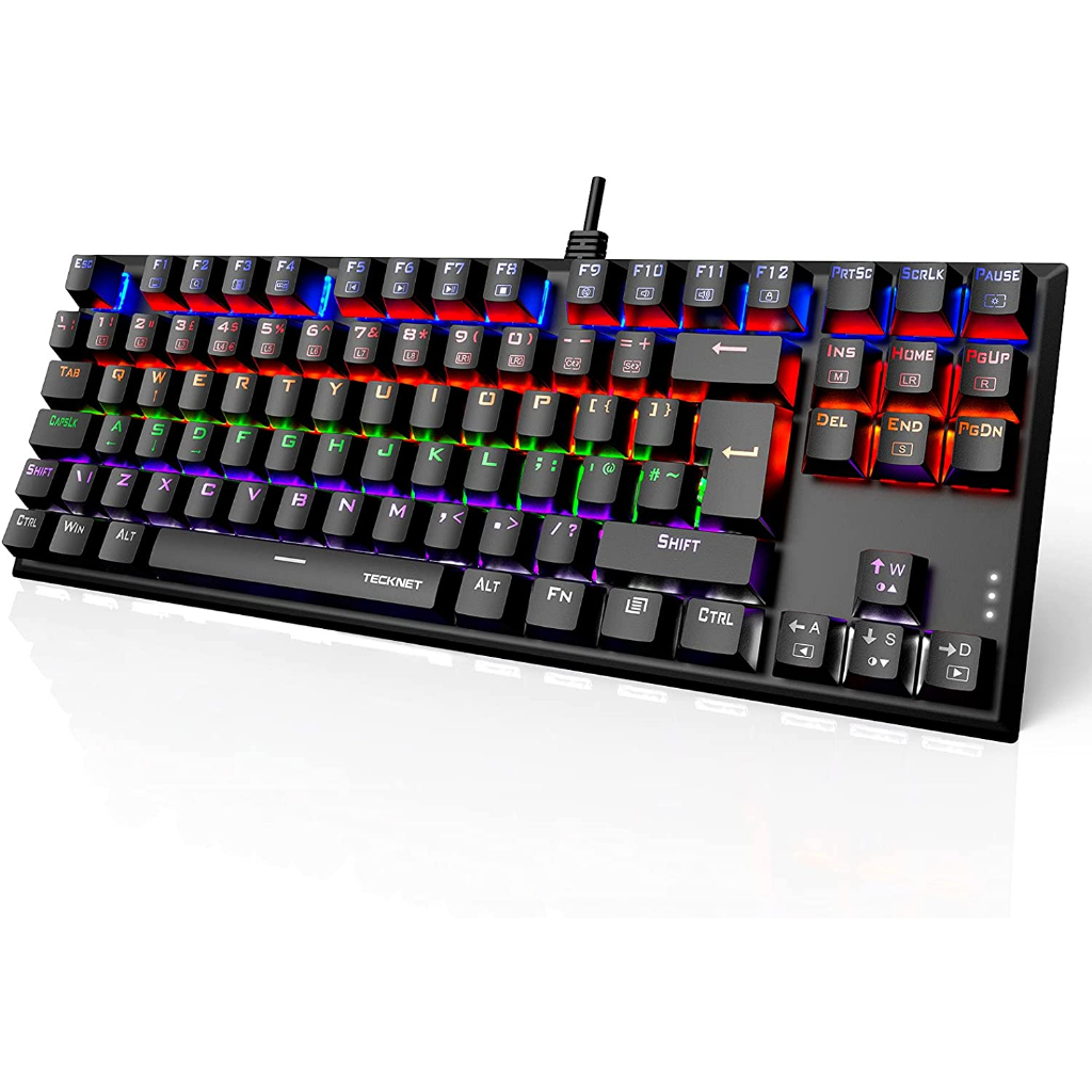 (K069) TECKNET Mechanical Keyboard, 88 คีย์ Full Anti-Ghosting Blue Switch 60% Mechanical Tenkeyless