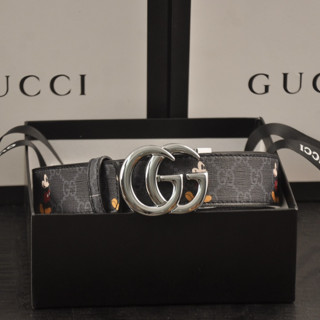 Gucci เข็มขัดหนัง หัวเข็มขัดโลหะ พิมพ์ลายมิกกี้เมาส์ สไตล์วินเทจ สําหรับผู้ชาย