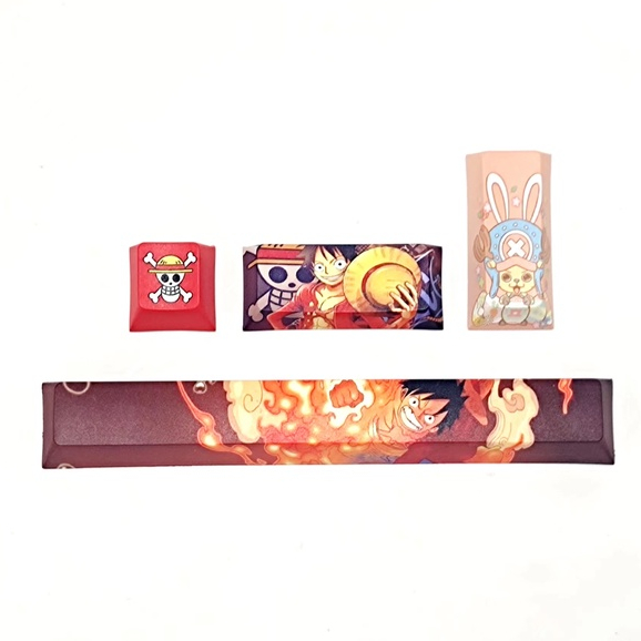 4PCS PBT Keycap One Piece Luffy Theme Keycap สําหรับคีย์บอร์ดแบบกลไกที่ไม่ซ้ํากัน Keycap GTOU