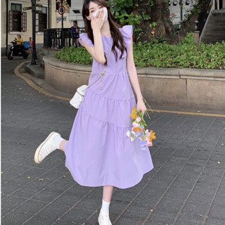 [สินค้าใหม่ในสต็อก] เดรส, ดีไซน์เซนส์, แขนบินเล็ก, เดรสเปิดหลัง, วันหยุดชายทะเลเก๋ไก๋และสวยงาม, เอวฝรั่งเศสและกระโปรงยาวปานกลางลดอายุ, กระโปรงยาวป่าย้อนยุคสุดนางฟ้า, เดรสหวานนมสัมผัสเล็ก ๆ