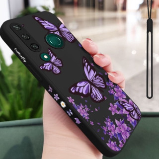 เคสโทรศัพท์มือถือ ซิลิโคน ลายผีเสื้อ สีม่วง สําหรับ Huawei Y6P Huawei Y6 PRO 2019 Huawei Y7A Huawei Y6S Y6 2019 Huawei Y9 2019 Huawei Y9 PRIME 2019 Huawei Y9S