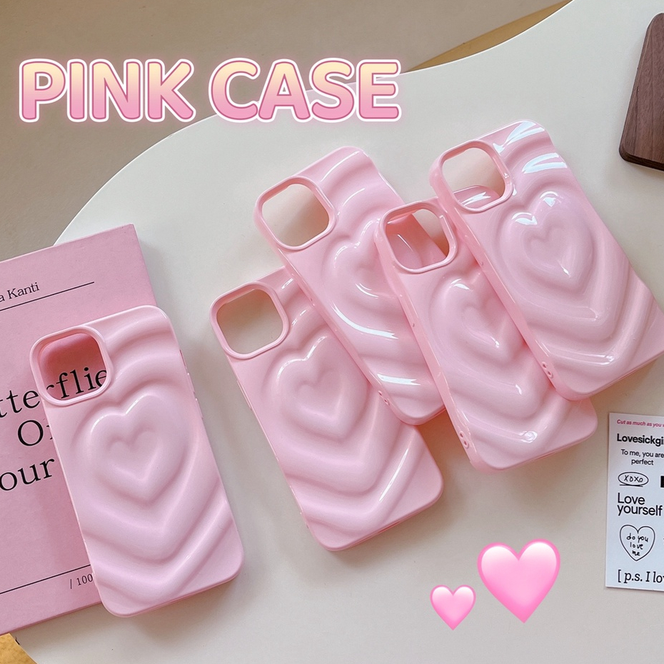 ยอดนิยม ins สาว 3D สีชมพูไม่สม่ําเสมอรูปหัวใจ Love heart เคสโทรศัพท์ tpu นุ่มสําหรับ iphone 16 15PROMAX 15 14PROMAX 14 pro 14 13 pro max 13 13pro 12 pro max 12 11