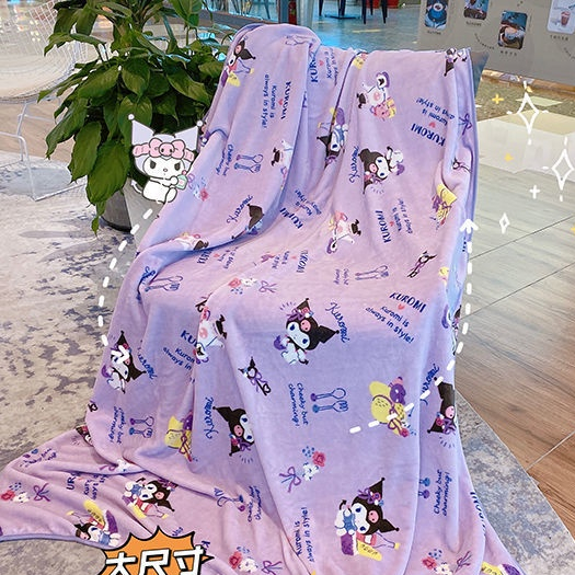 Sanrio Kuromi Cinnamoroll Hello Kitty ผ้าห่มนุ่ม ง่ายต่อการพกพา สามารถครอบคลุมในโรงภาพยนตร์ ห่มสบาย ผ้ากำมะหยี่เนื้อนุ่ม ซักแห้งอย่างรวดเร็ว