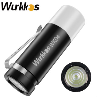 Wurkkos WK04 ไฟฉายอลูมิเนียมอัลลอย ขนาดเล็ก ชาร์จ USB C พร้อมโคมไฟ 90CRI สีขาว และสีแดง ไฟ LED IP68 สําหรับเดินป่า ตั้งแคมป์