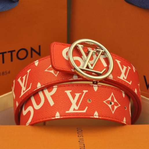 Louis Vuitton LV SUP Classic LV เข็มขัดลําลอง หัวเข็มขัดกลม สไตล์นักธุรกิจ สําหรับผู้ชาย