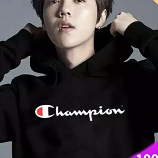 Champion เสื้อกันหนาว มีฮู้ด ปักลายตัวอักษร ทรงหลวม สําหรับผู้ชาย และผู้หญิง