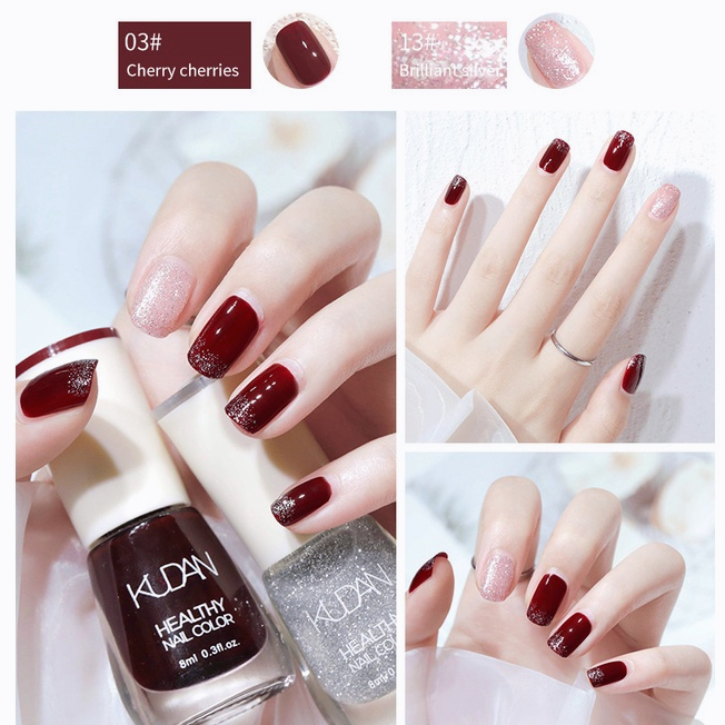สีทาเล็บ ยาทาเล็บ KUDAN กลิ่นหอม สีทาเจลไม่ต้องอบ แห้งเร็ว ปกป้อง ยาทาไม่ปอกเปลือก เล็บ 【doom】