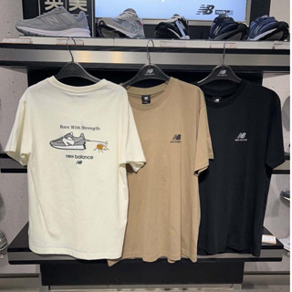 Trendy NEW BALANCE/NB เสื้อยืดแขนสั้นลําลอง ผ้าฝ้าย พิมพ์ลาย สําหรับผู้ชาย และผู้หญิง