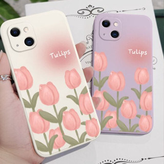 เคสโทรศัพท์มือถือ ลายดอกทิวลิป หรูหรา สําหรับ iPhone 11 12 13 14 Pro max 14plus