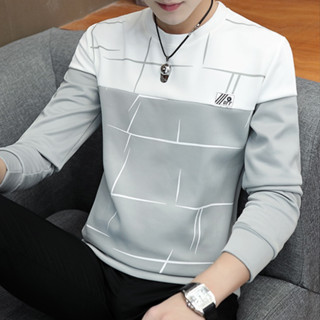 ผู้ชายรอบคอแขนยาวลำลองแฟชั่นเสื้อกันหนาว M-3XL