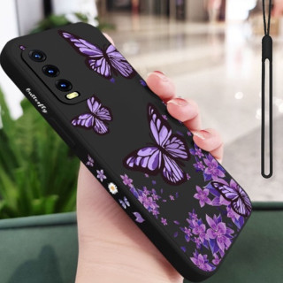 เคสโทรศัพท์มือถือ ซิลิโคน ลายผีเสื้อ สีม่วง สําหรับ Samsung A12 A11 A10 A13 4G 5G A51 A31 A52 A71 A72 A10S A20S A02S A03