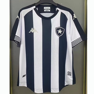 เสื้อกีฬาแขนสั้น ลายทีมชาติฟุตบอล Botafogo 2023-24 ชุดเหย้า สําหรับผู้ชาย มีสีดํา สีขาว