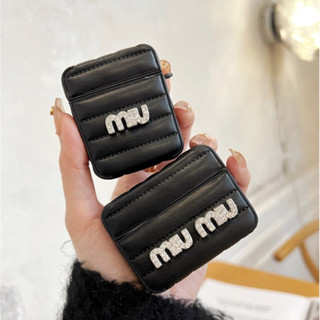 เคสหูฟัง tpu แบบนิ่ม กันกระแทก ลาย MIUMIU 3D สีดํา สําหรับ AirPods 1 2 3 pro pro2