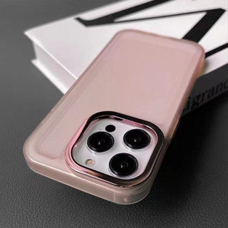 【Matte soft case+removable len/Pink color】เคส compatible for iPhone 11 12 13 14 pro max case