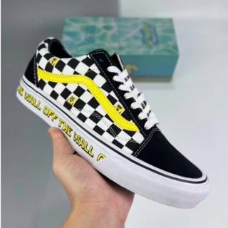 Vans Spongebob OLD SKOOL รองเท้าผ้าใบลําลอง สําหรับผู้ชาย ผู้หญิง สีดํา สีขาว