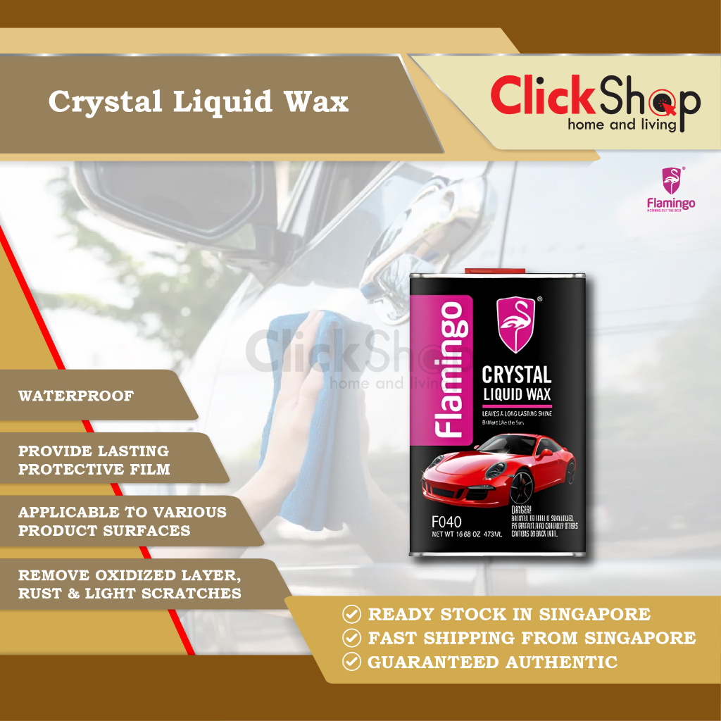 Flamingo Crystal Liquid Wax 473ML Automotive Car Wax Shiny Glossy Car Body กันน้ํา