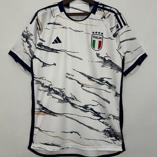 เสื้อกีฬาแขนสั้น ลายทีมชาติฟุตบอล Italy Away 23/24 ชุดเยือน สีขาว สําหรับผู้ชาย