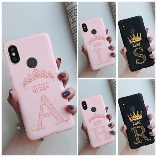 เคสโทรศัพท์มือถือ TPU นิ่ม ผิวด้าน กันกระแทก พิมพ์ลายตัวอักษรน่ารัก สําหรับ Xiaomi Mi A2