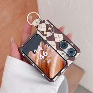 เคสโทรศัพท์มือถือ ลายสก๊อต พร้อมแหวนขาตั้ง สําหรับ OPPO Find N2 FLIP