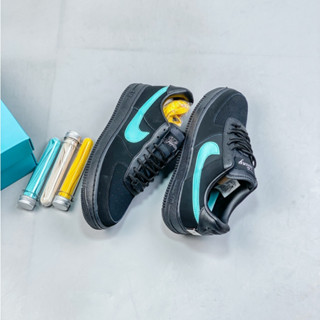 รองเท้าผ้าใบลําลอง รุ่น Tiffany &amp; Co Tiffany Tiffany Co.x nk Air Force 1 Low SP "1837" อเนกประสงค์ สไตล์คลาสสิก สีดํา สีฟ้า