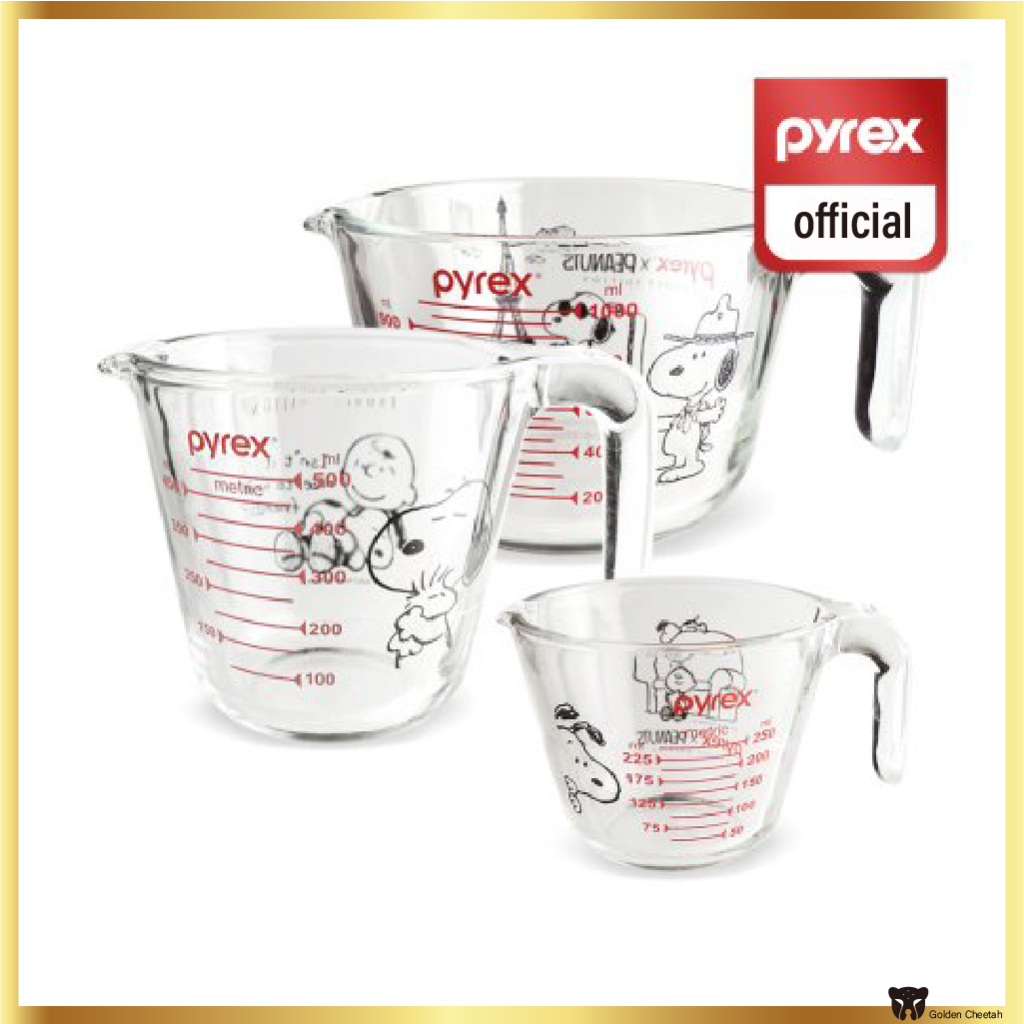 Pyrex ถ้วยตวง Snoopy Edition ขนาด 250 มล. 500 มล. 1 ลิตร