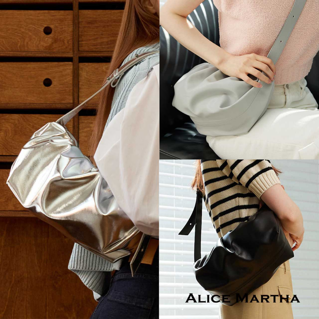 🇰🇷 [Alice Martha] (ใหม่) Erin Bag (15colors) Shirring Bag กระเป๋าสะพายกระเป๋าถือแบรนด์ดีไซเนอร์เกาหลีสําหรับผู้หญิง