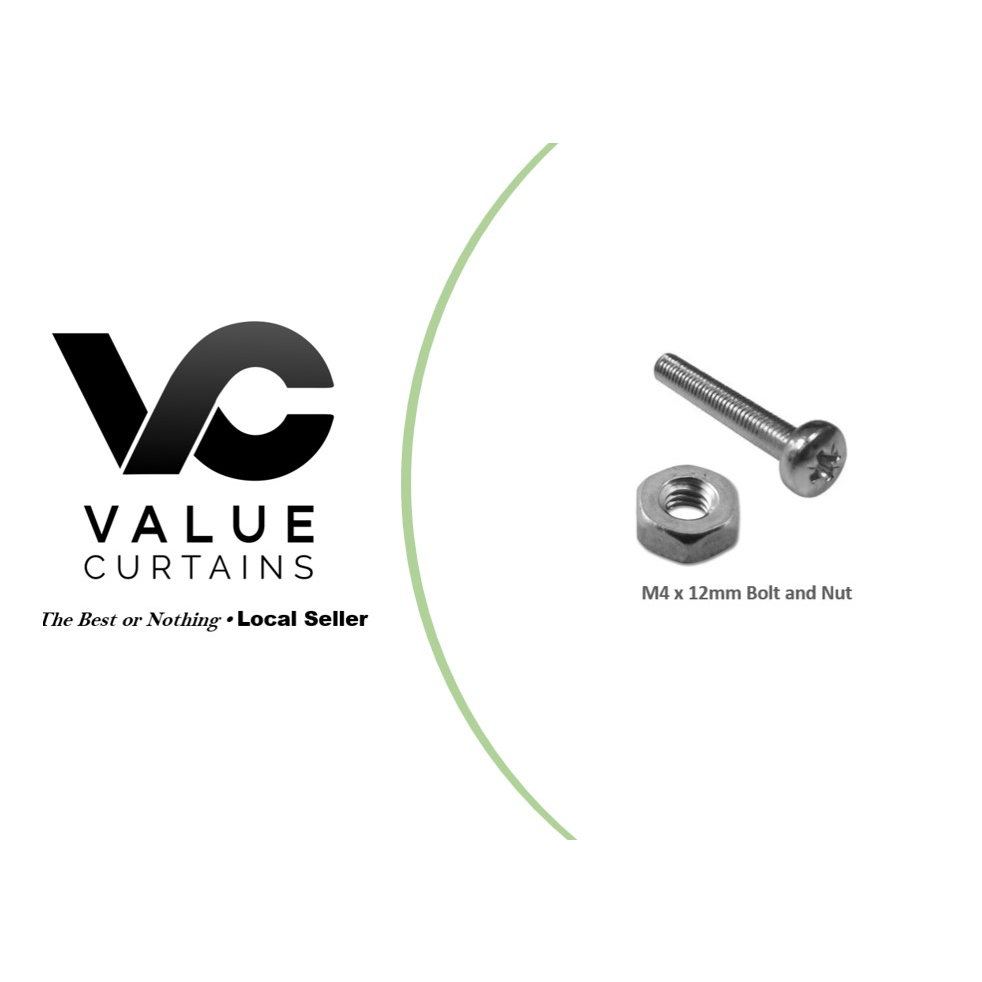 สลักเกลียวและน็อต M4 x 12 มม. (แพ็ค 10 ชิ้น)