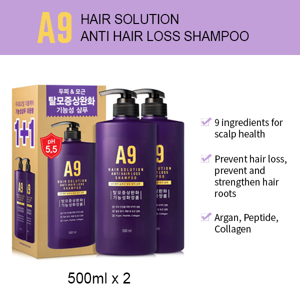 A9 Hair Solution Anti Hair Loss Shampoo 500ml x2