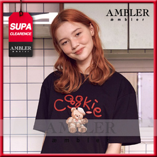 ★ แก้วน้ํา ★ Cookie เสื้อยืดแขนสั้น คอโอเวอร์ฟิต ลาย UNISEX AS1002 2023SS สไตล์เกาหลี