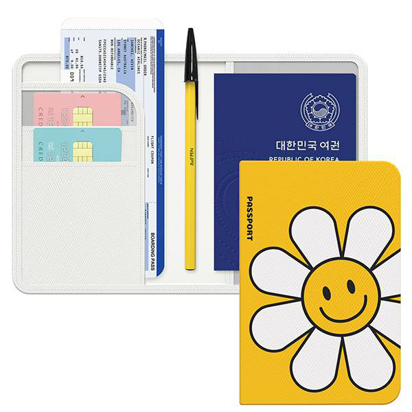 Saffiano ปกหนังใส่หนังสือเดินทาง RFID ป้องกันรอยยิ้ม