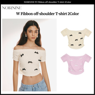 Noirnine W เสื้อยืด เปิดไหล่ ริบบิ้น 2 สี