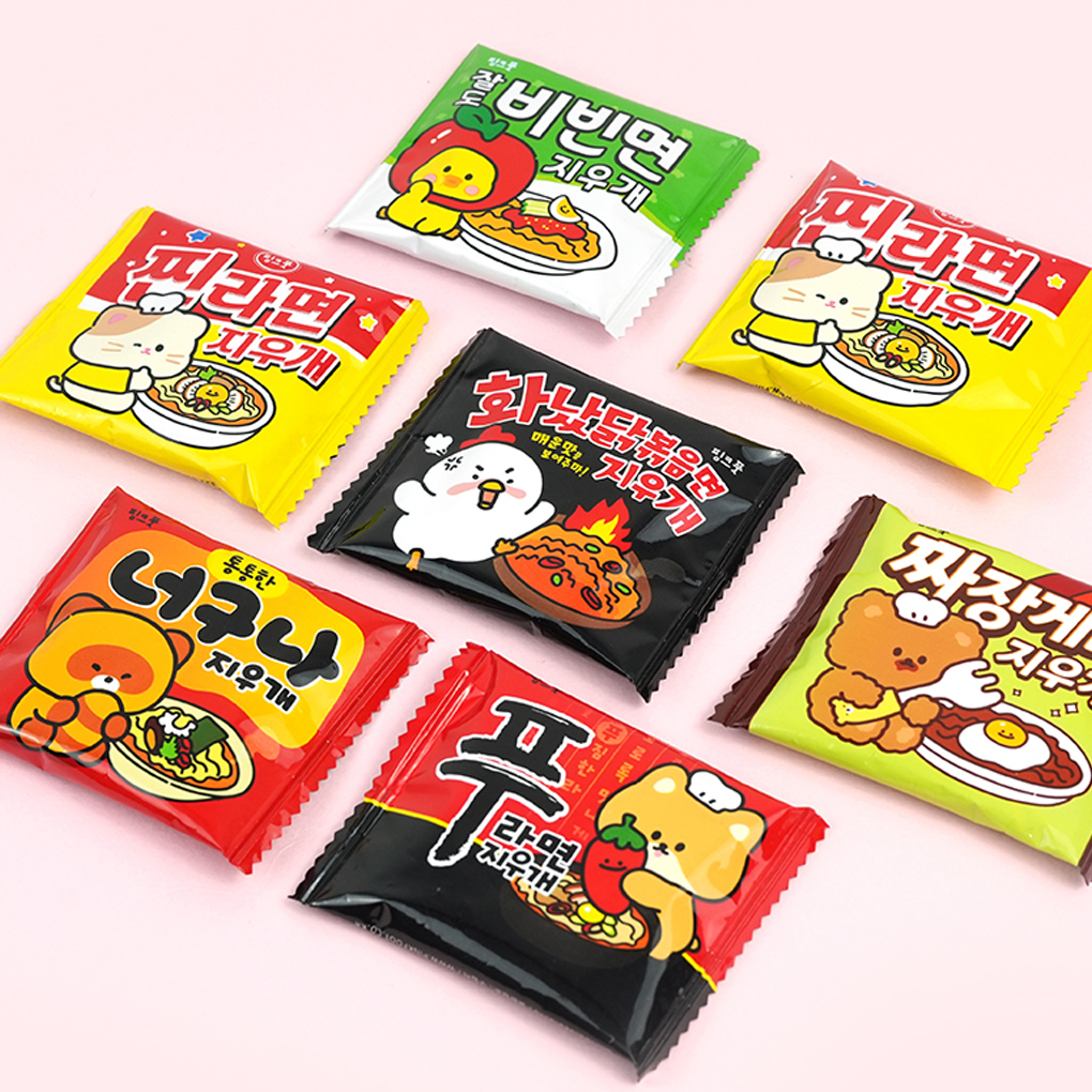 Ramyeon Korean Noodle ERASER _ Shin Ramyun, Bibimieon, Japagetti, Neoguri, Jin Ramyun