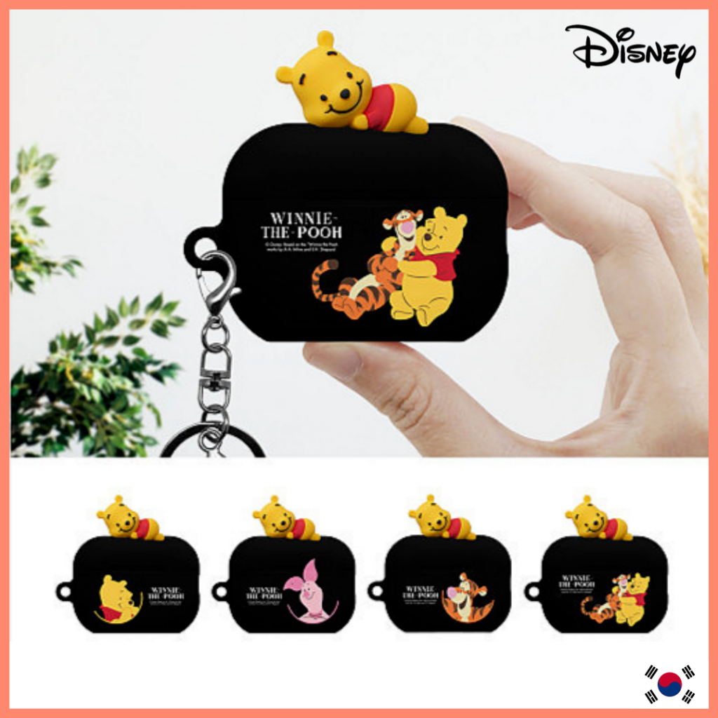 [Disney] Winnie the Pooh Black Airpods Pro case Airpods Pro 2 Case pooh airpod case disney airpods case