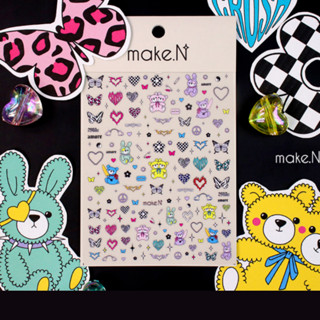 make.N🇰🇷 Nail art Sticker cute nail sticker สติ๊กเกอร์ติดเล็บ