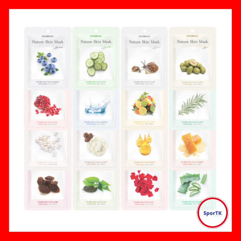 Foodaholic แผ่นมาส์กหน้า ธรรมชาติ 10 แผ่น 16 แบบ / แผ่นมาส์กหน้า